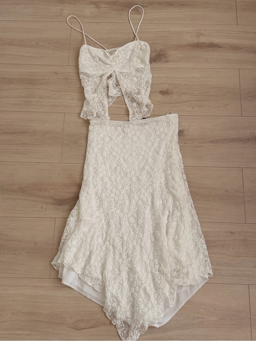 Motel Rocks White Lace Cutout Midi Dress